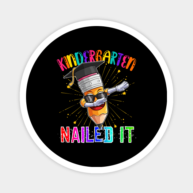 Dabbing Kindergarten Pencil Graduation Class 2021 Nailed It Magnet by Ramadangonim